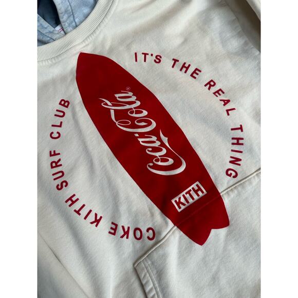 KITH x Coca-Cola Surfboard Williams II Hoodie Turtledove - Size S - Picture 2 of 6